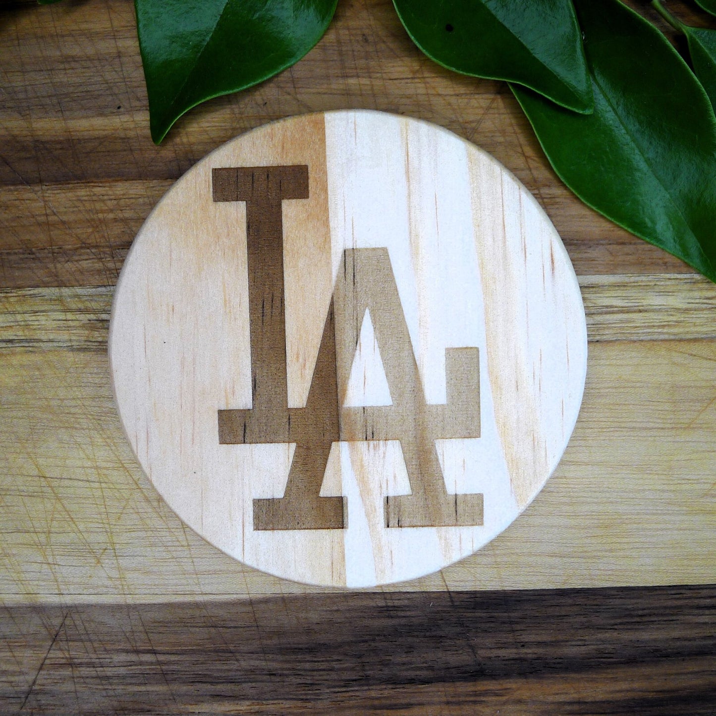 Los Angeles LA Dodgers Coaster Set MLB Brand New Laser Engraved Wood Hand Made 