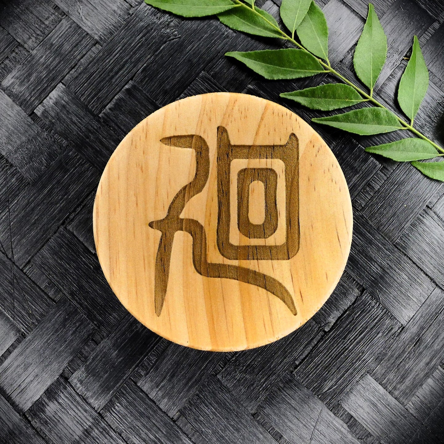 Jujutsu Kaisen Inspired Wooden Coaster Set – Round Handcrafted Laser Engraved