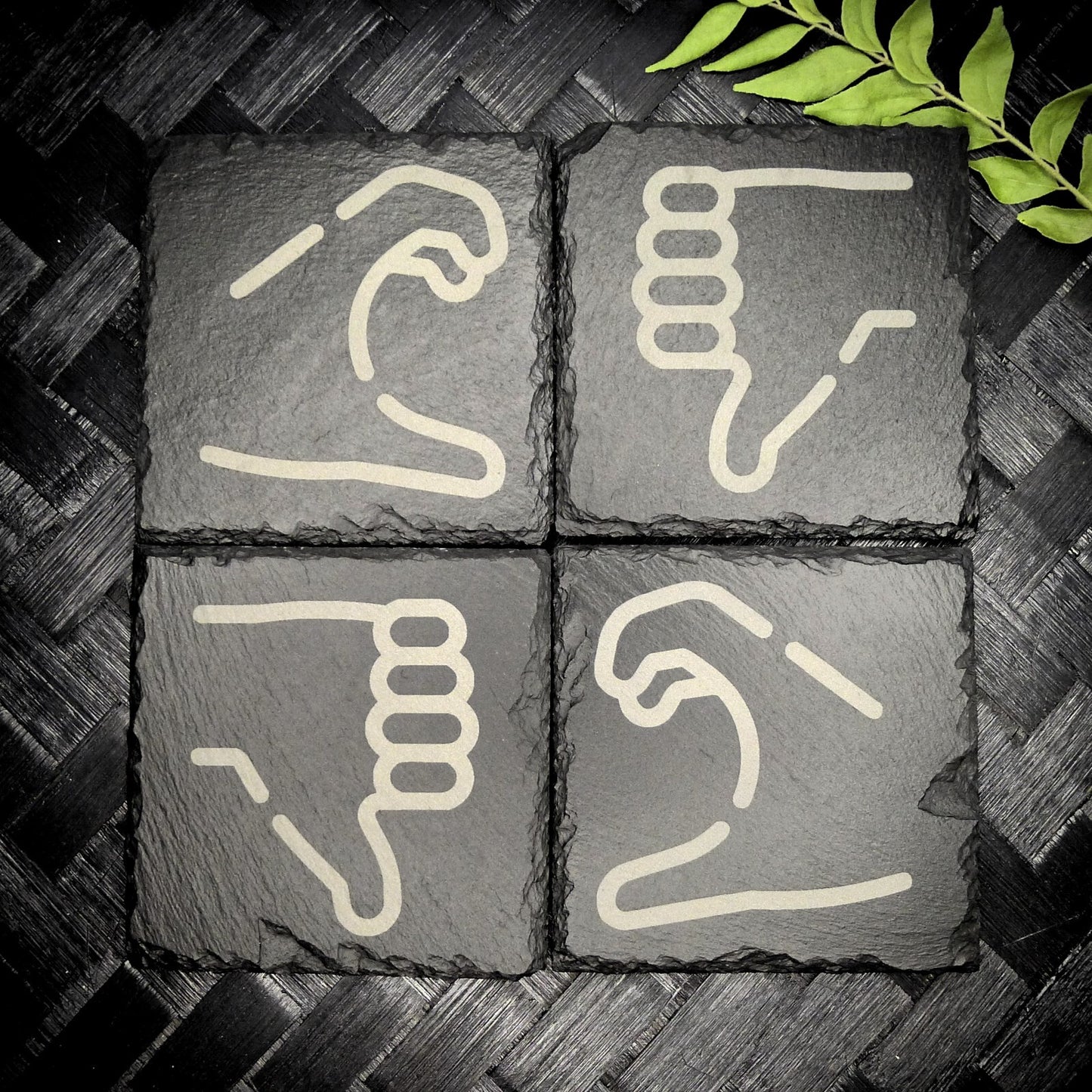 Friendzone Slate Coaster Set – Brand New Laser Engraved Hand Made Home Decor