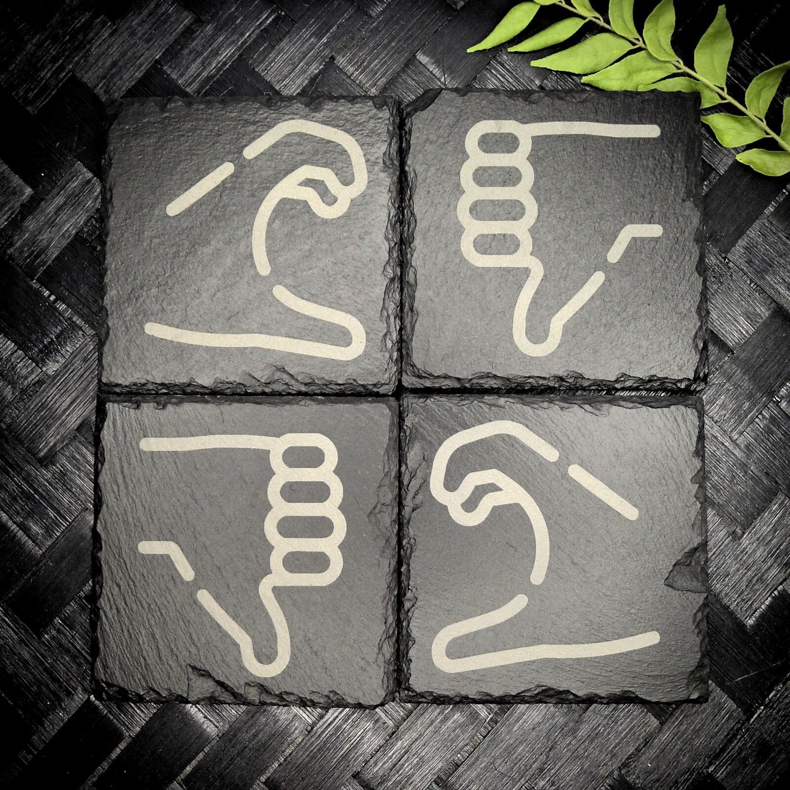 Friendzone Slate Coaster Set – Brand New Laser Engraved Hand Made Home Decor