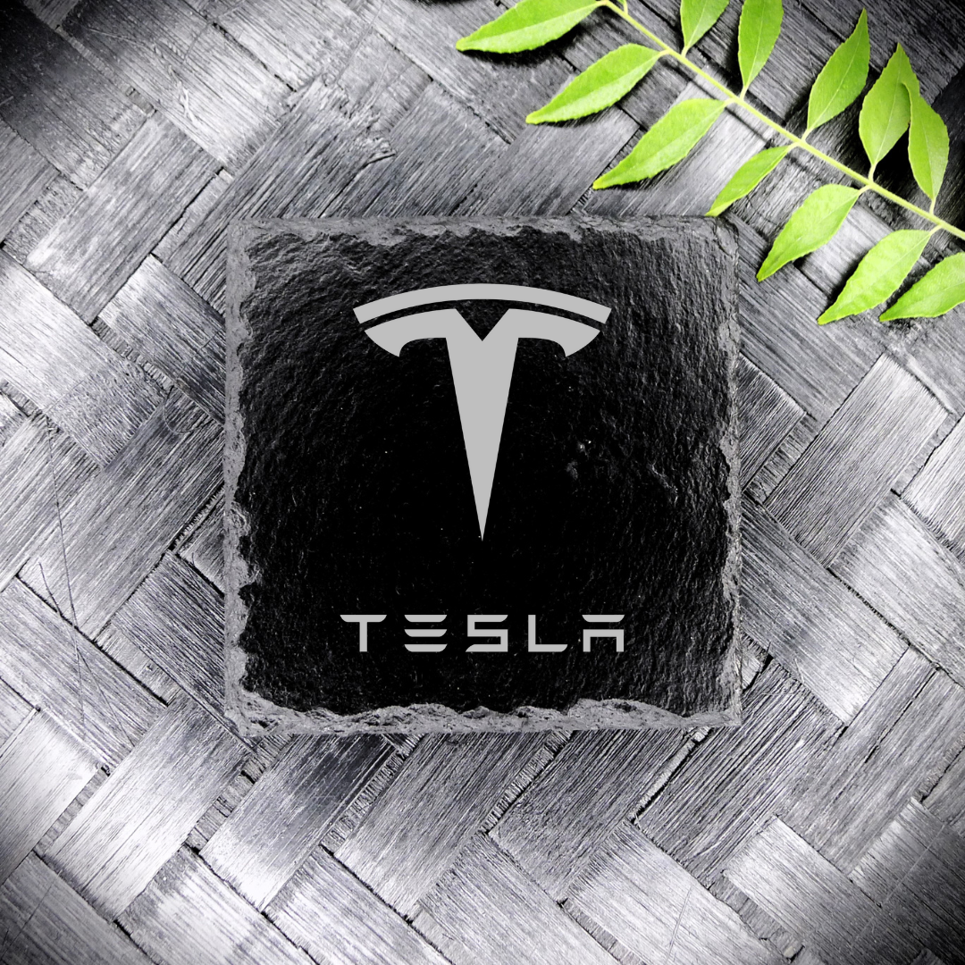 Tesla Slate Coaster  Brand New Handcrafted Laser Engraved Square