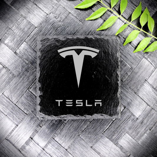 Tesla Slate Coaster  Brand New Handcrafted Laser Engraved Square