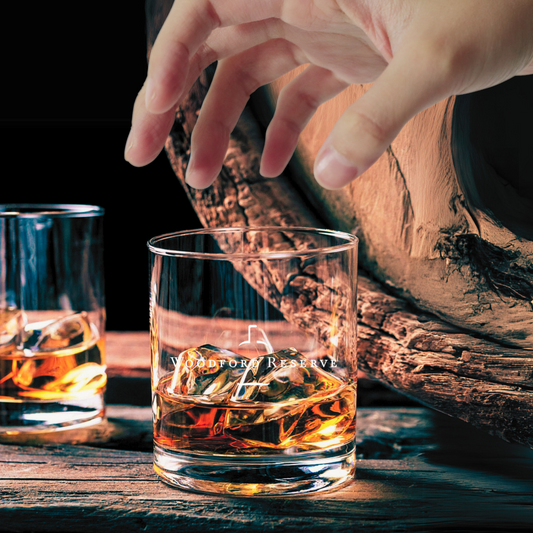 Custom Engraved Woodford Reserve Style Whiskey Glass – 7 oz Small Rocks Glass