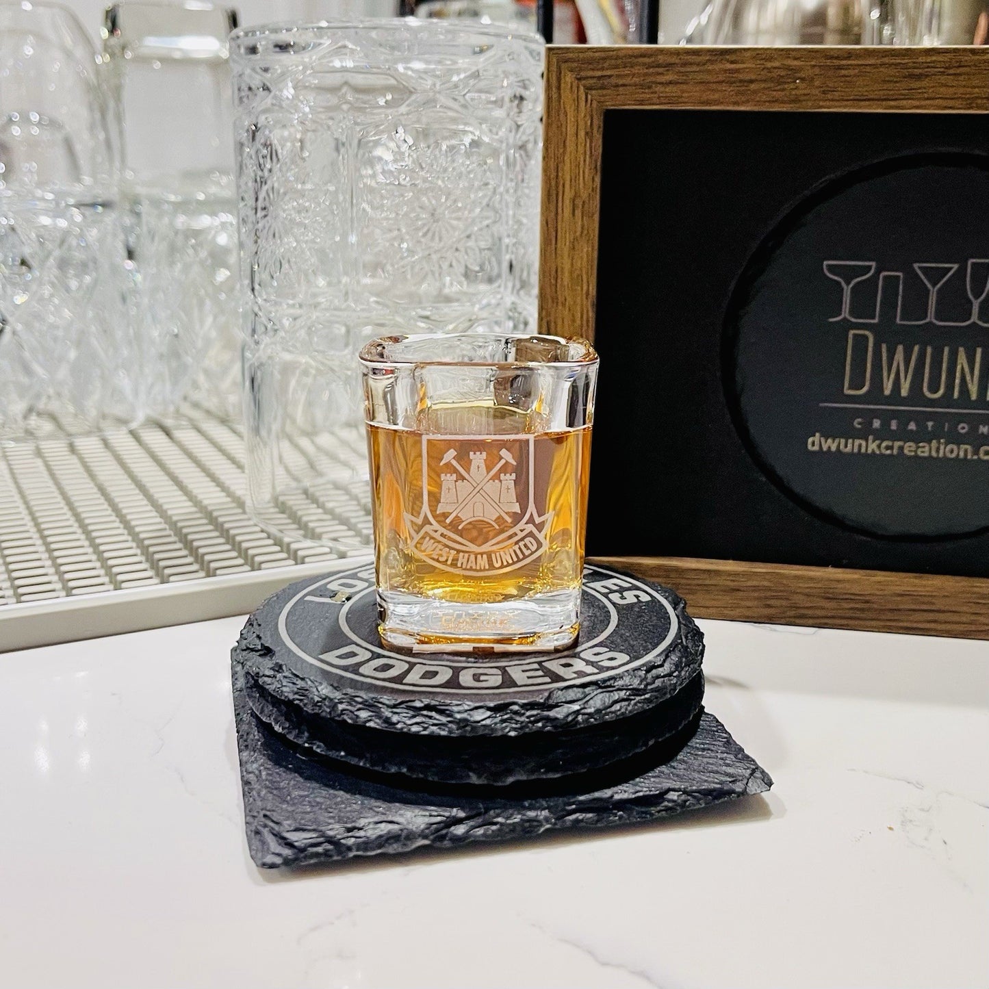 Custom Engraved West Ham United Shot Glass – 2.2 oz Capacity NEW