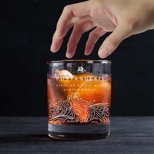 Custom Engraved Portknockie Whiskey Glass – 11 oz Standard Rocks Glass