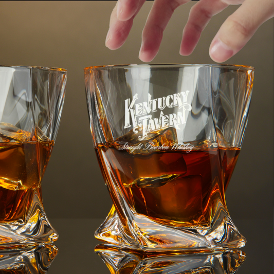 Custom Engraved Kentucky Tavern Whiskey Glass – 10 oz Twisted Rocks Glass