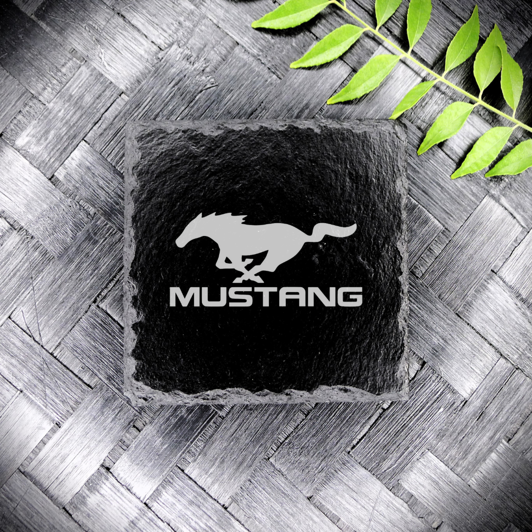 Classic Mustang Slate Coaster Brand New Handcrafted Laser Engraved Square