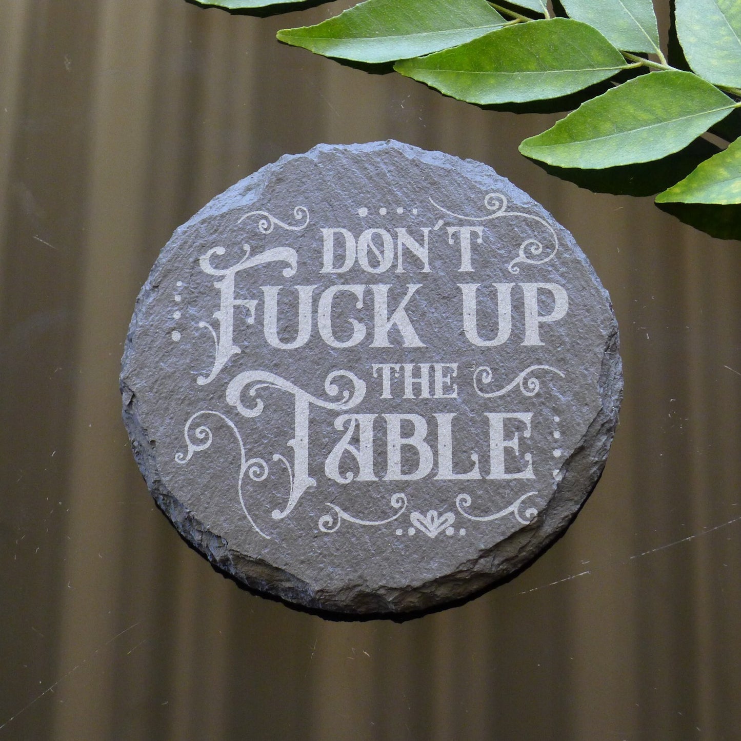 Don't F Up the Table Coaster Set Funny Home Decor Brand New Laser Engraved