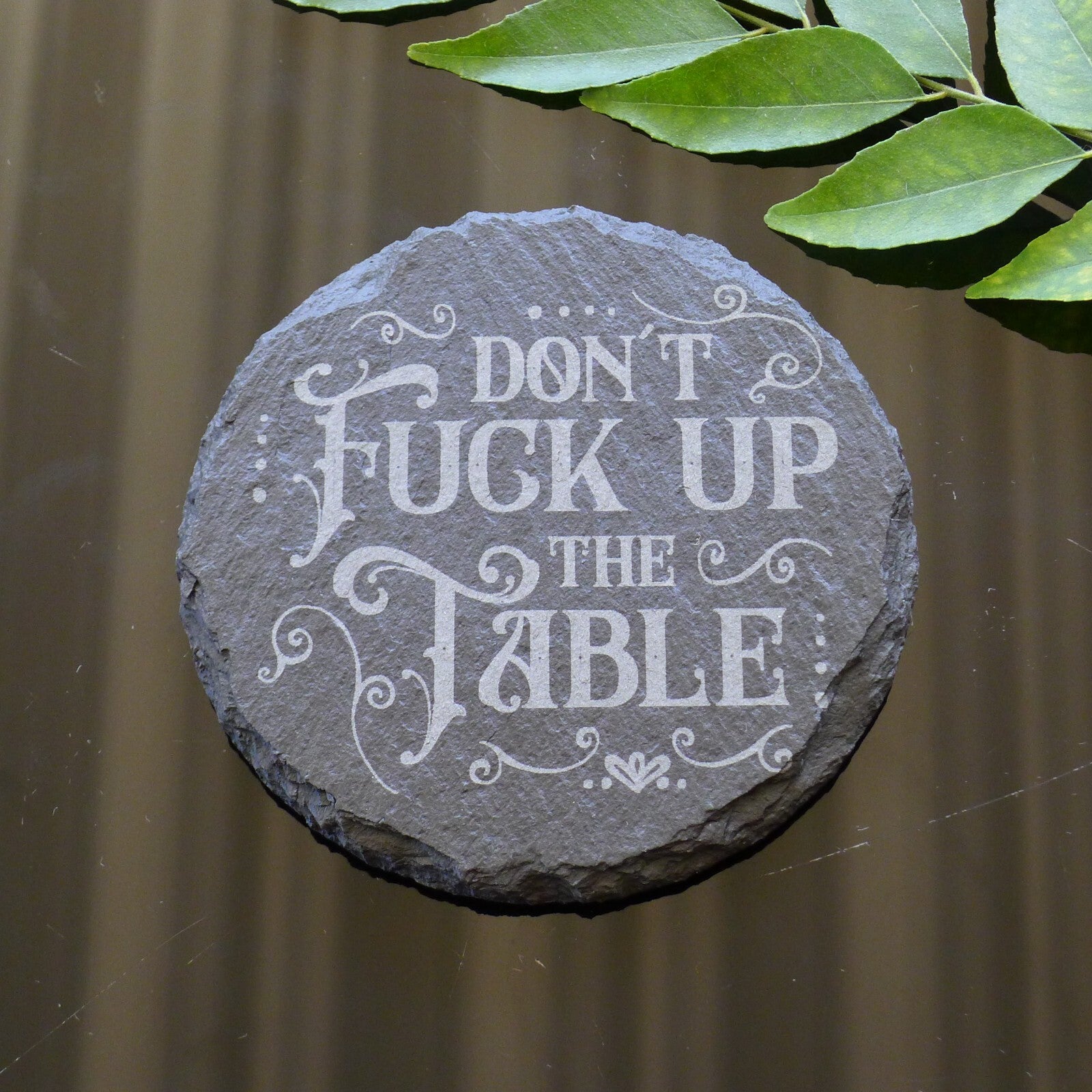 Don't F Up the Table Coaster Set Funny Home Decor Brand New Laser Engraved