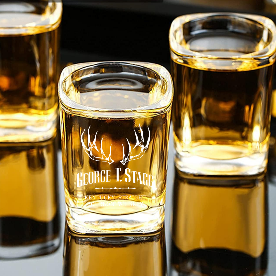 Custom Engraved George T. Stagg Square Shot Glass – 2.2 oz