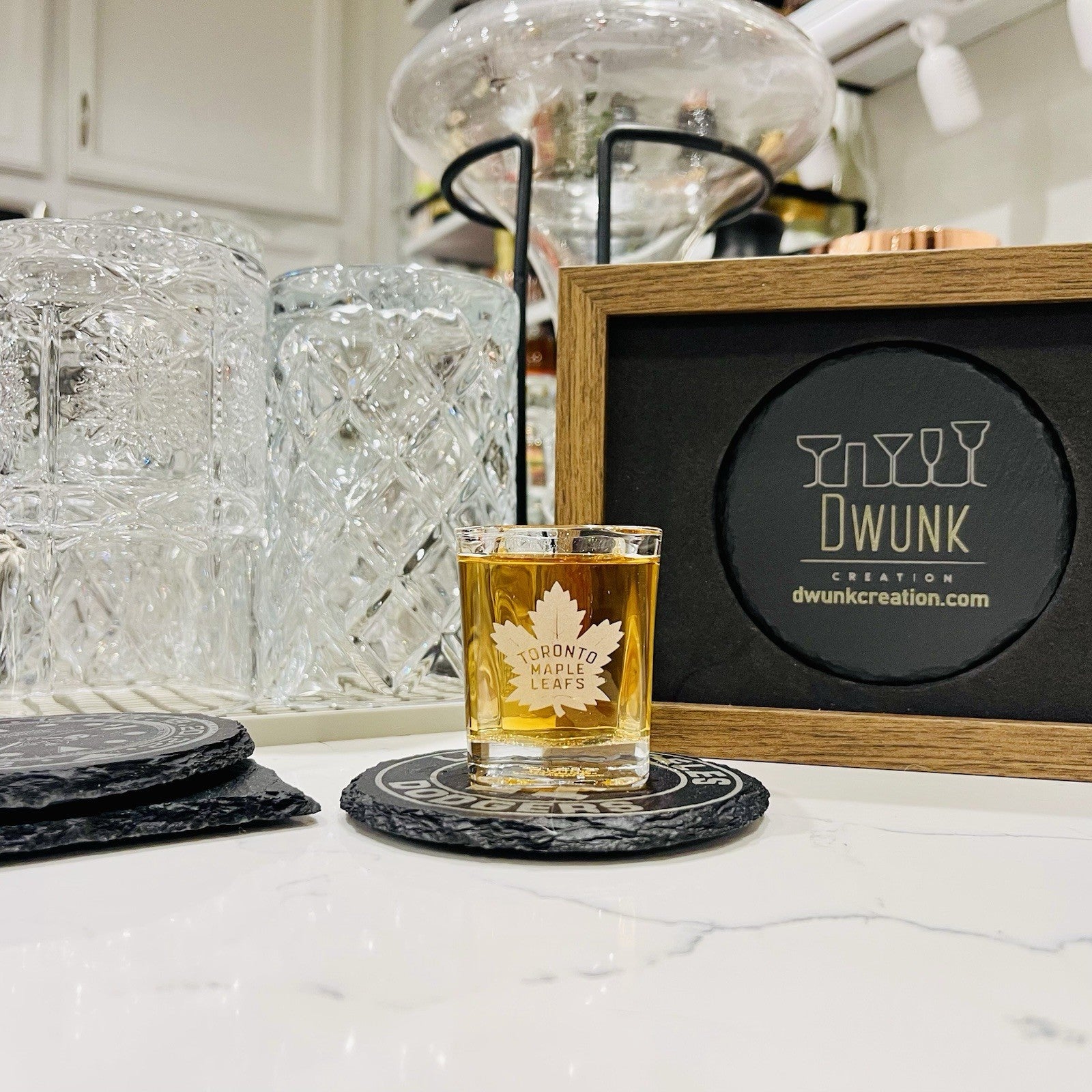 Custom Engraved Toronto Maple Leafs Shot Glass – 2.2 oz Square Shot Glass