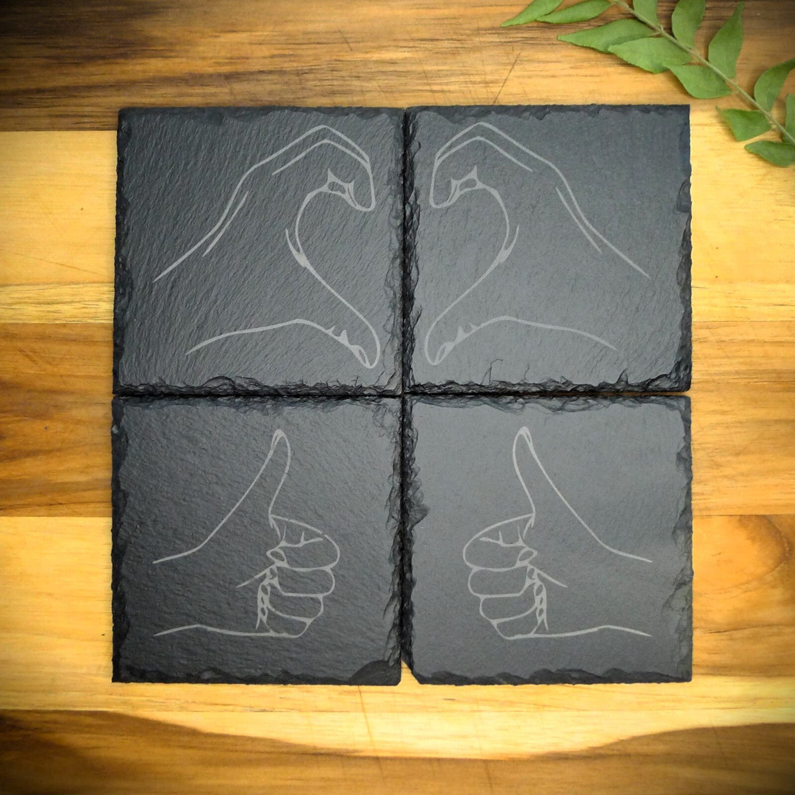 Friendzone Slate Coaster Set – Brand New Laser Engraved Hand Made Home Decor