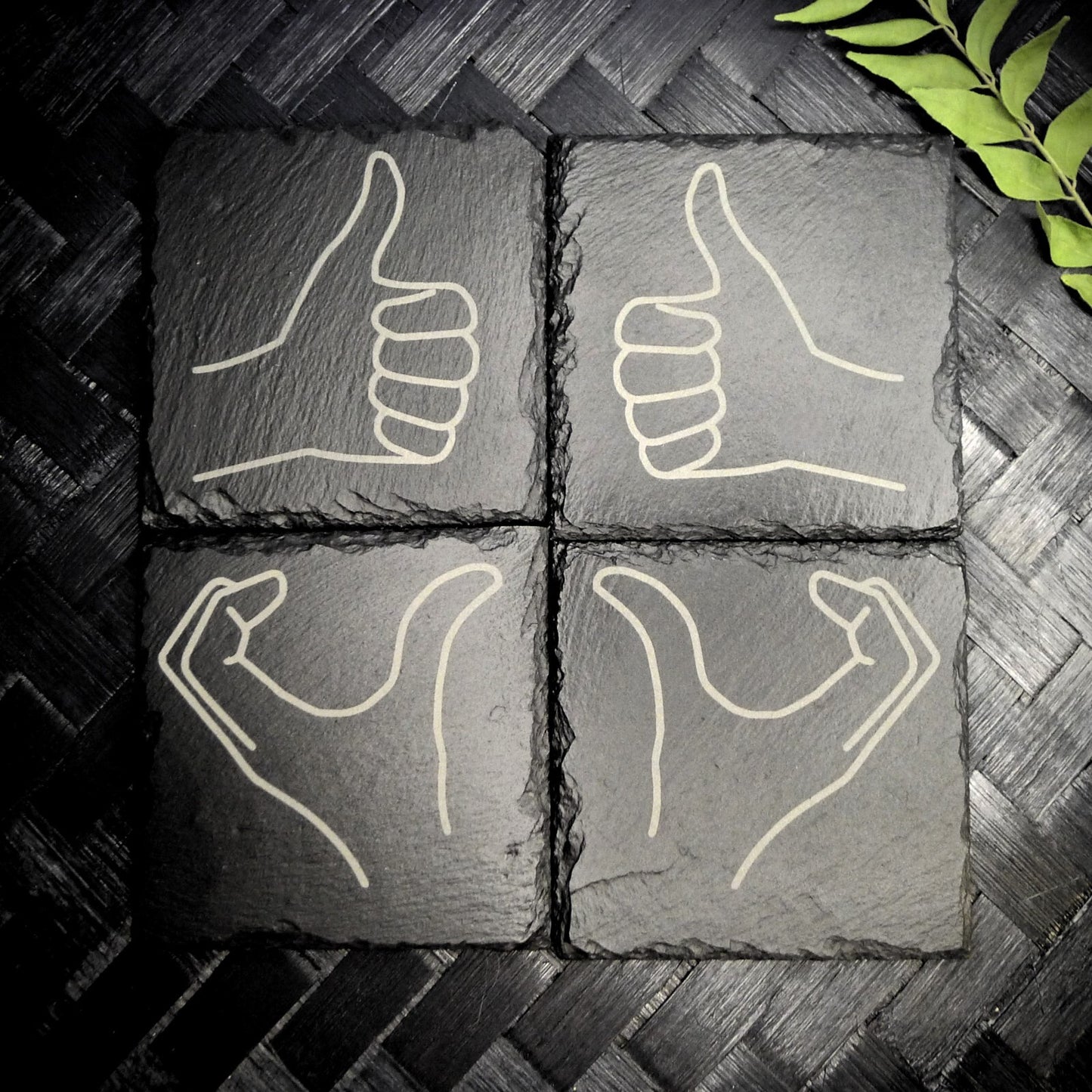 Friendzone Slate Coaster Set – Brand New Laser Engraved Hand Made Home Decor
