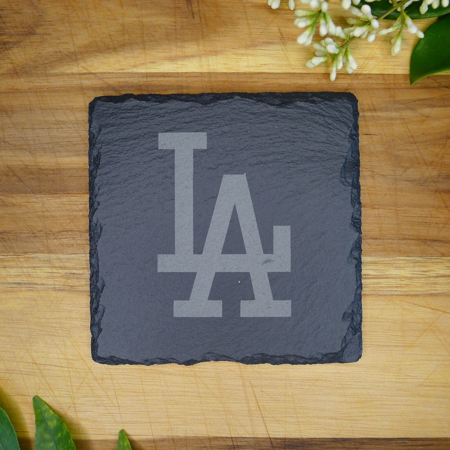 Los Angeles LA Dodgers Coaster Set MLB Brand New Laser Engraved Stone Hand Made