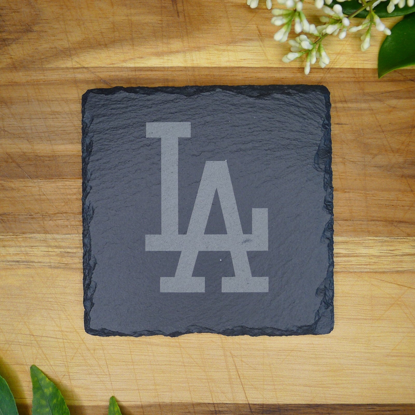 Los Angeles LA Dodgers Coaster Set MLB Brand New Laser Engraved Stone Hand Made
