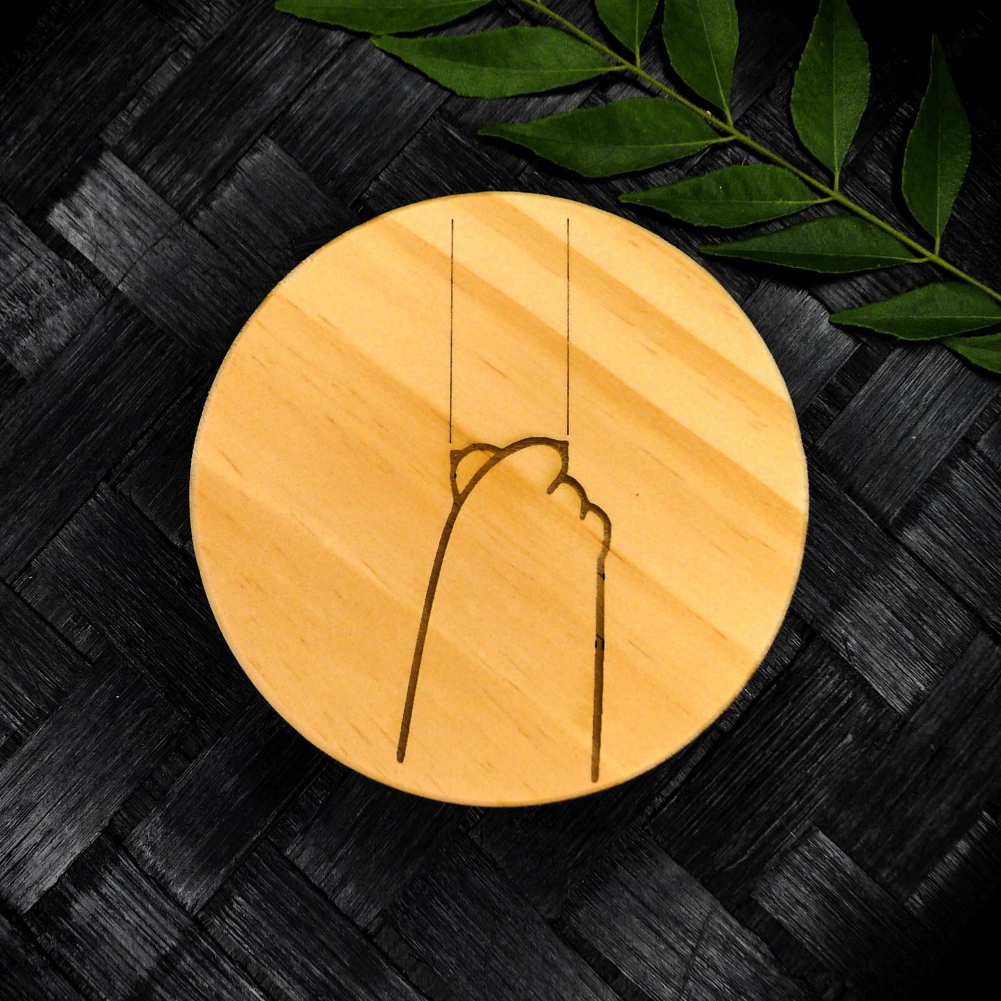 Cute Cat Claw Wooden Coaster Set - Cute Engraved Minimalist Cat Paw Design