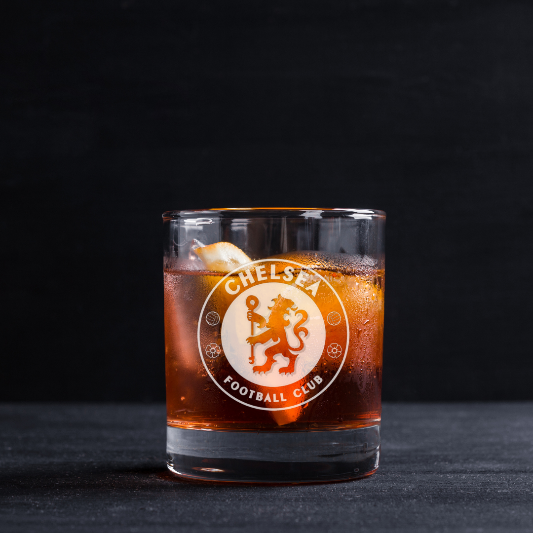 Custom Engraved Chelsea FC Whiskey Glass – 11 oz Standard Rocks Glass  NEW