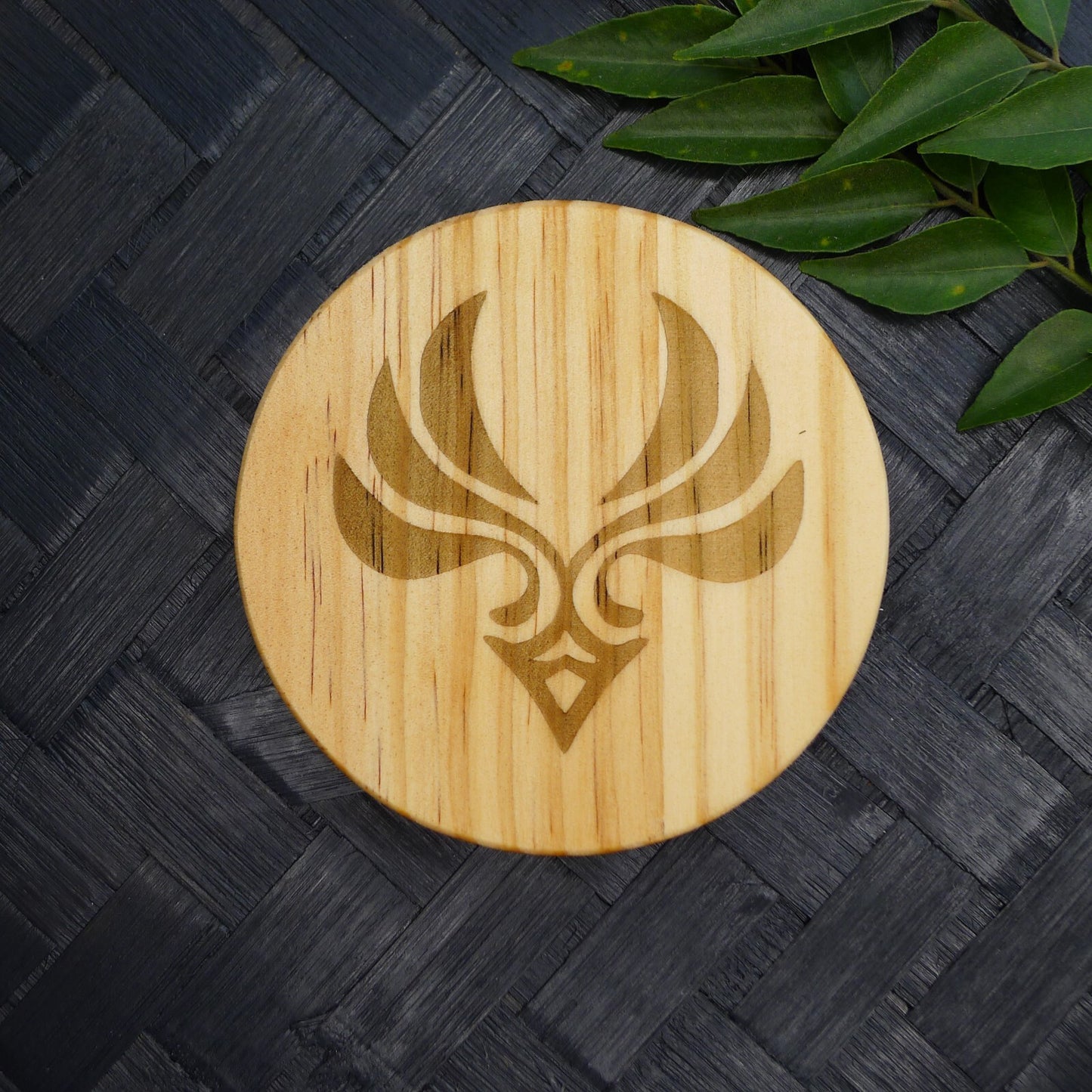 Genshin Impact Archon Wooden Coaster Set Elemental Inspired Gaming Gear