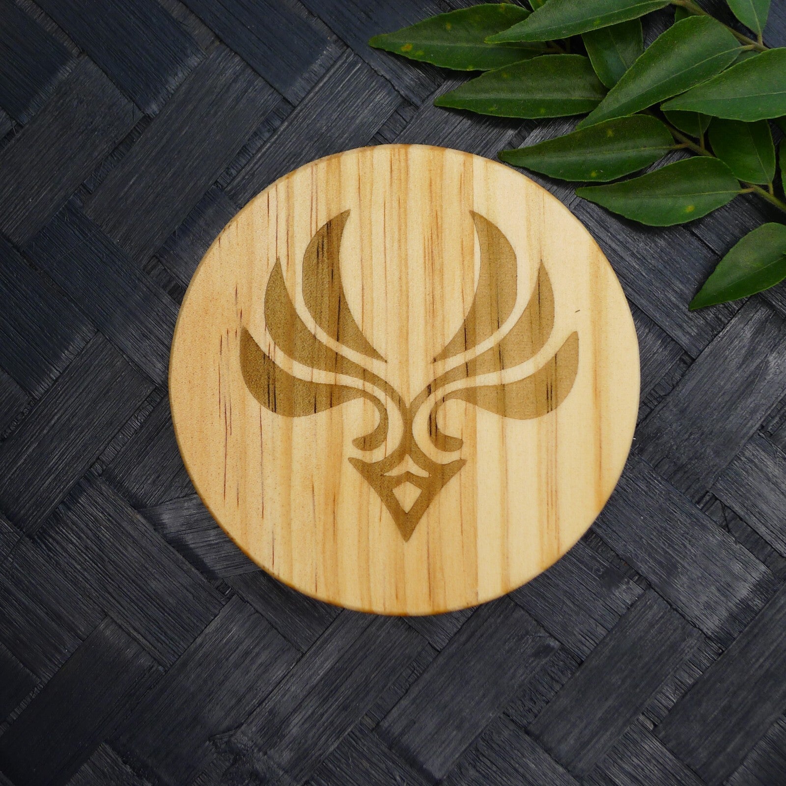 Genshin Impact Archon Wooden Coaster Set Elemental Inspired Gaming Gear