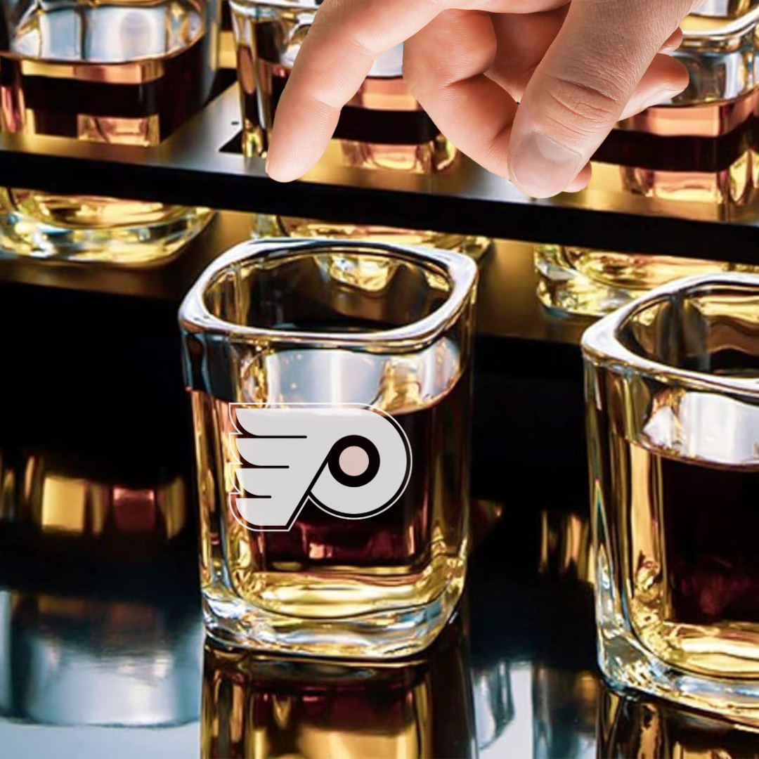 Custom Engraved Philadelphia Flyers Shot Glass – 2.2 oz Square Shot Glass
