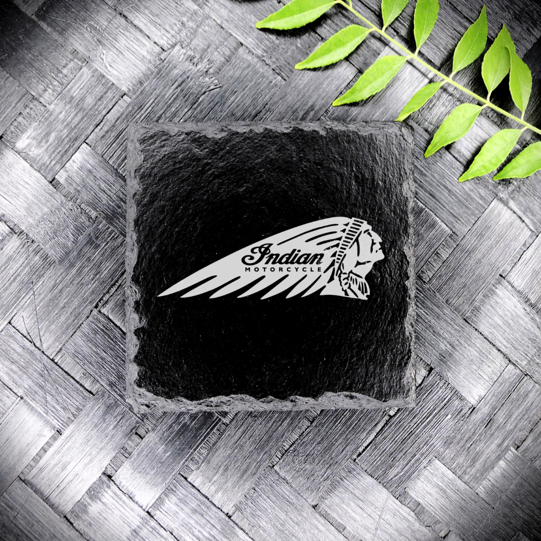 Indian Motorcycle Slate Coaster Brand New Handcrafted Laser Engraved Square