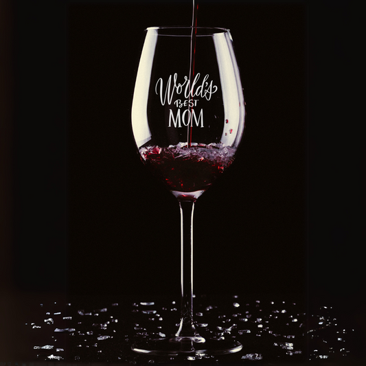 Custom Engraved Worlds Best Mom Wine Glass – 12 oz Long Stem Mothers Day Gift