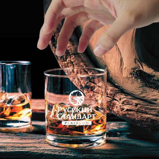 Custom Engraved Russian Standard Vodka Glass – 7 oz Rocks Glass