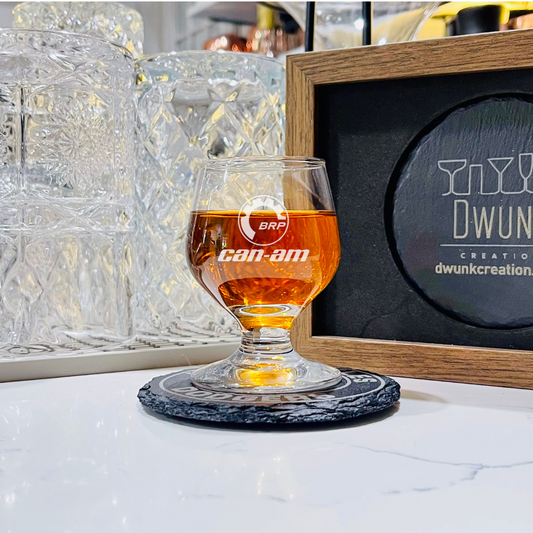 Custom Engraved Can-Am BRP Style Whiskey Tasting Glass – 3.5 oz Snifter