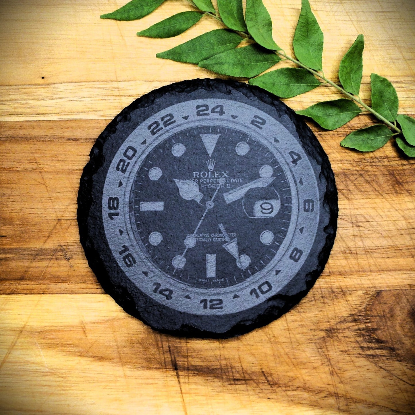Rolex Explorer II 216570 Black Dial Slate Coaster Set Brand New Laser Engraved