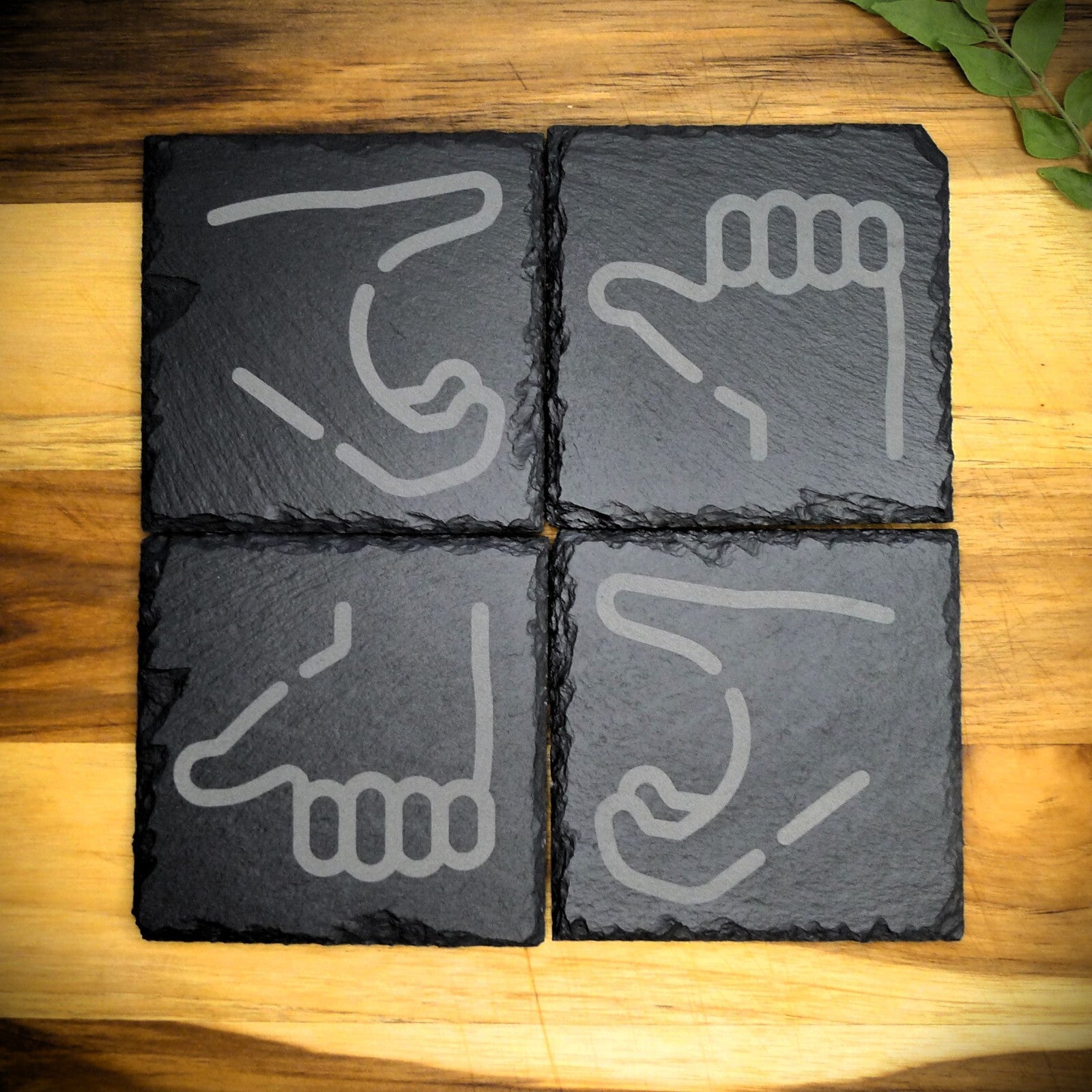 Friendzone Slate Coaster Set – Brand New Laser Engraved Hand Made Home Decor