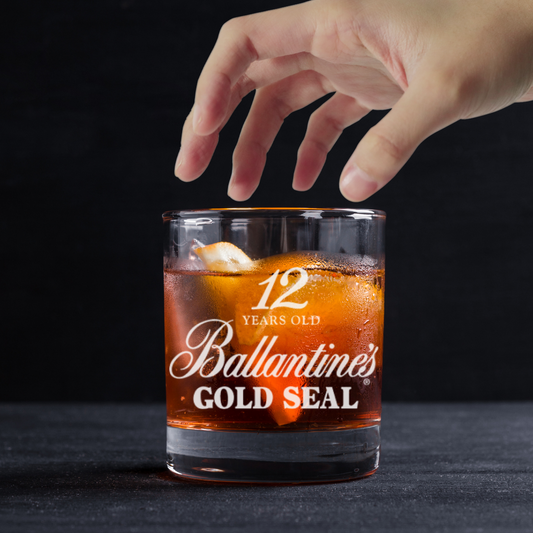 Custom Engraved Ballantine's Gold Seal Whiskey Glass – 11 oz Standard Rocks