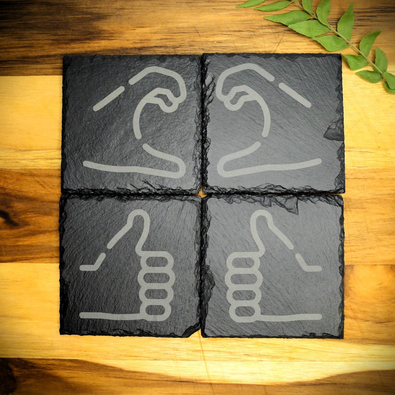 Friendzone Slate Coaster Set – Brand New Laser Engraved Hand Made Home Decor