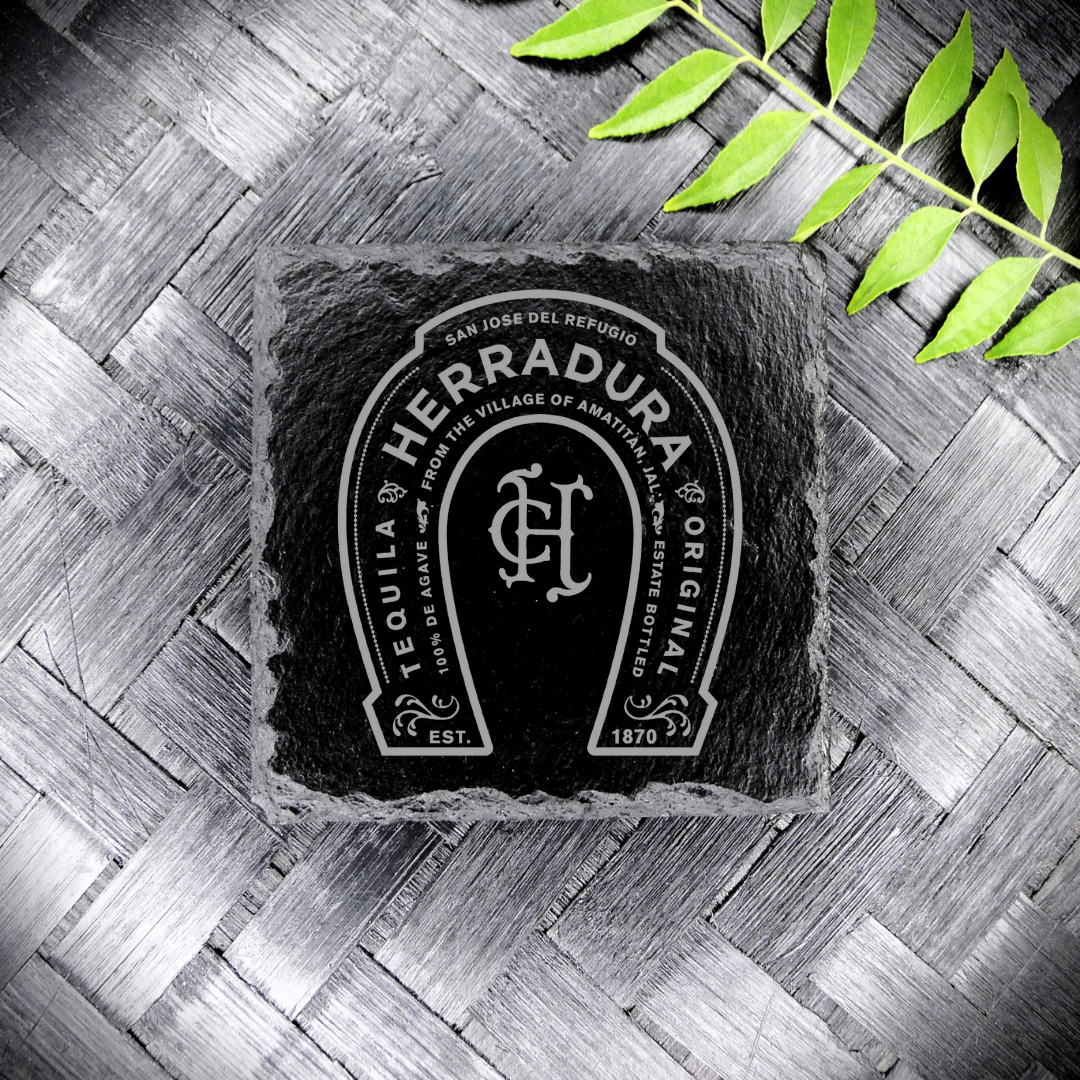 Herradura Tequila Slate Coaster Brand New Handcrafted Laser Engraved Square