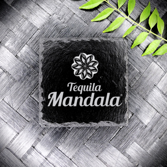 Tequila Mandala Slate Coaster Brand New Handcrafted Laser Engraved Square