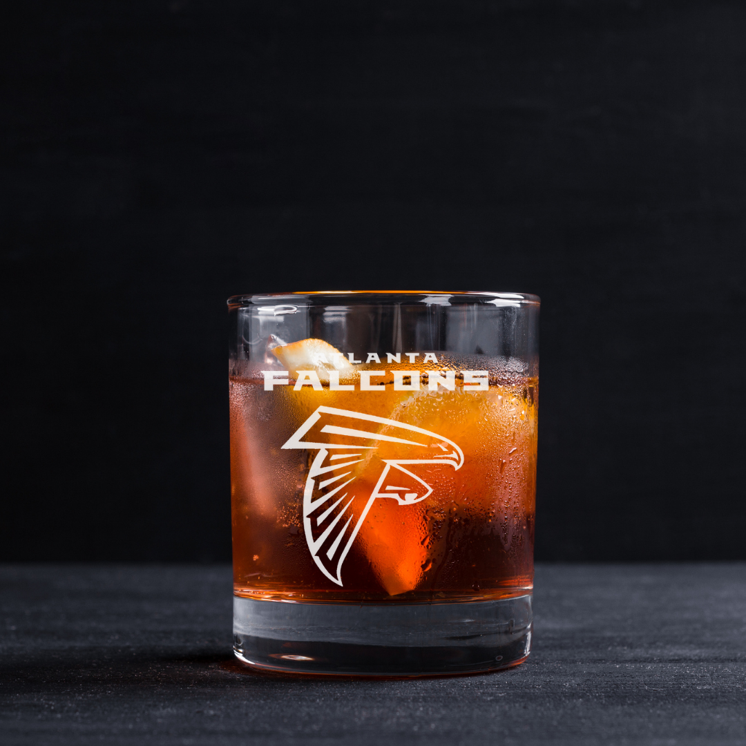 Custom Engraved Atlanta Falcons Whiskey Glass – 11 oz Rocks Glass