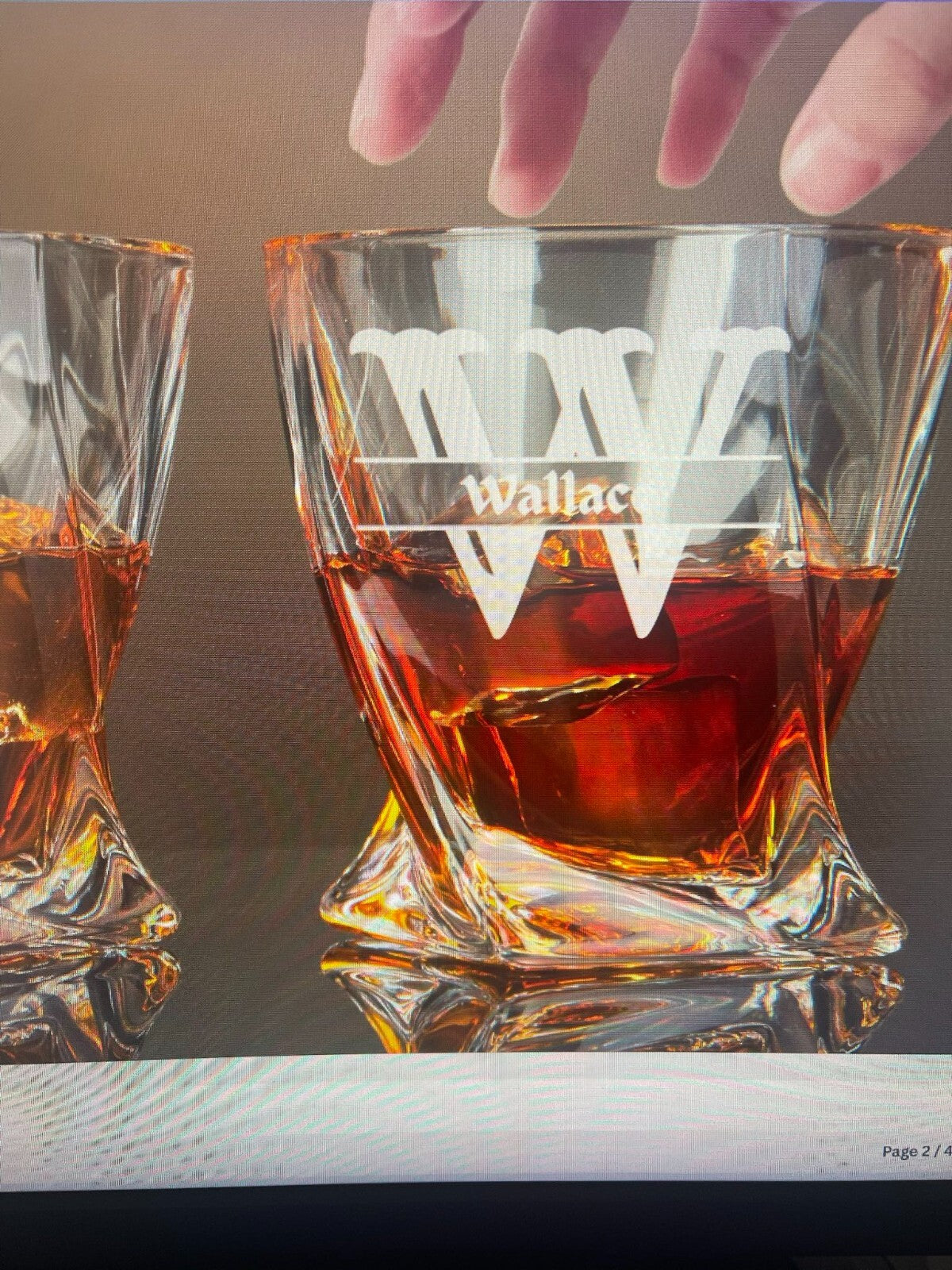 Custom Engraved Whiskey Glass 10 oz Twisted Personalized Bourbon Scotch Cocktail