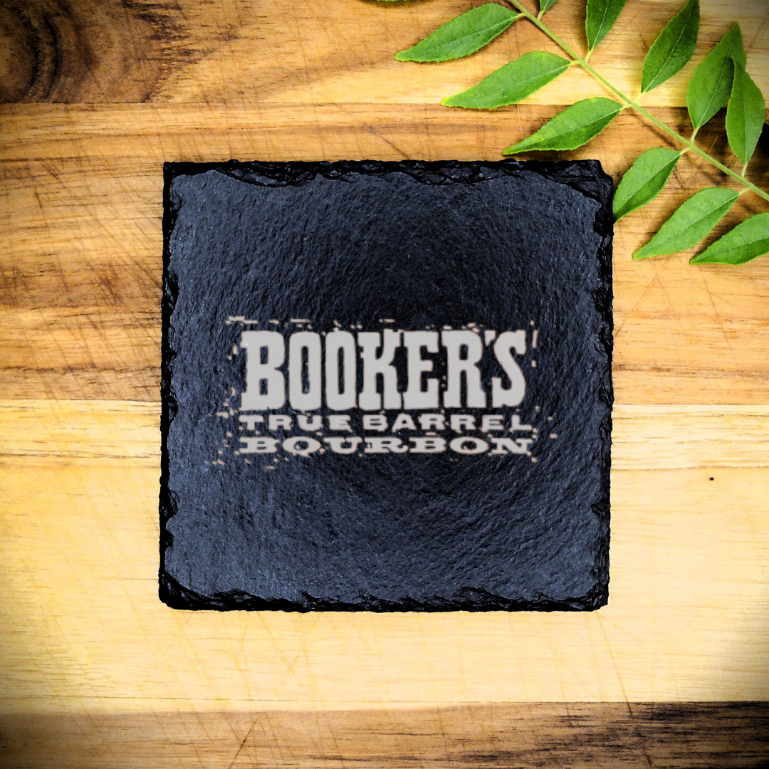 Booker's Bourbon Whiskey Slate Coaster Brand New Handcrafted Laser Engraved