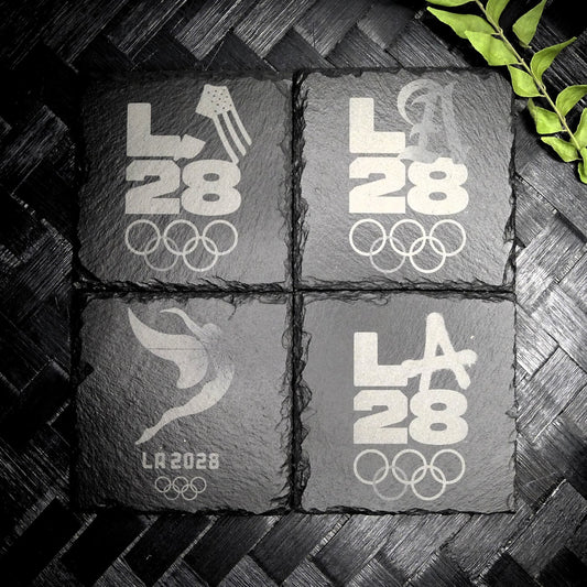 Los Angeles 2028 Olympic Slate Coaster Set LA28 Brand New Hand Made 