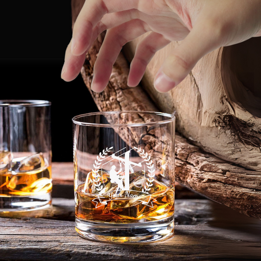 Custom Engraved Lineman Whiskey Glass – 7 oz Small Rocks Glass