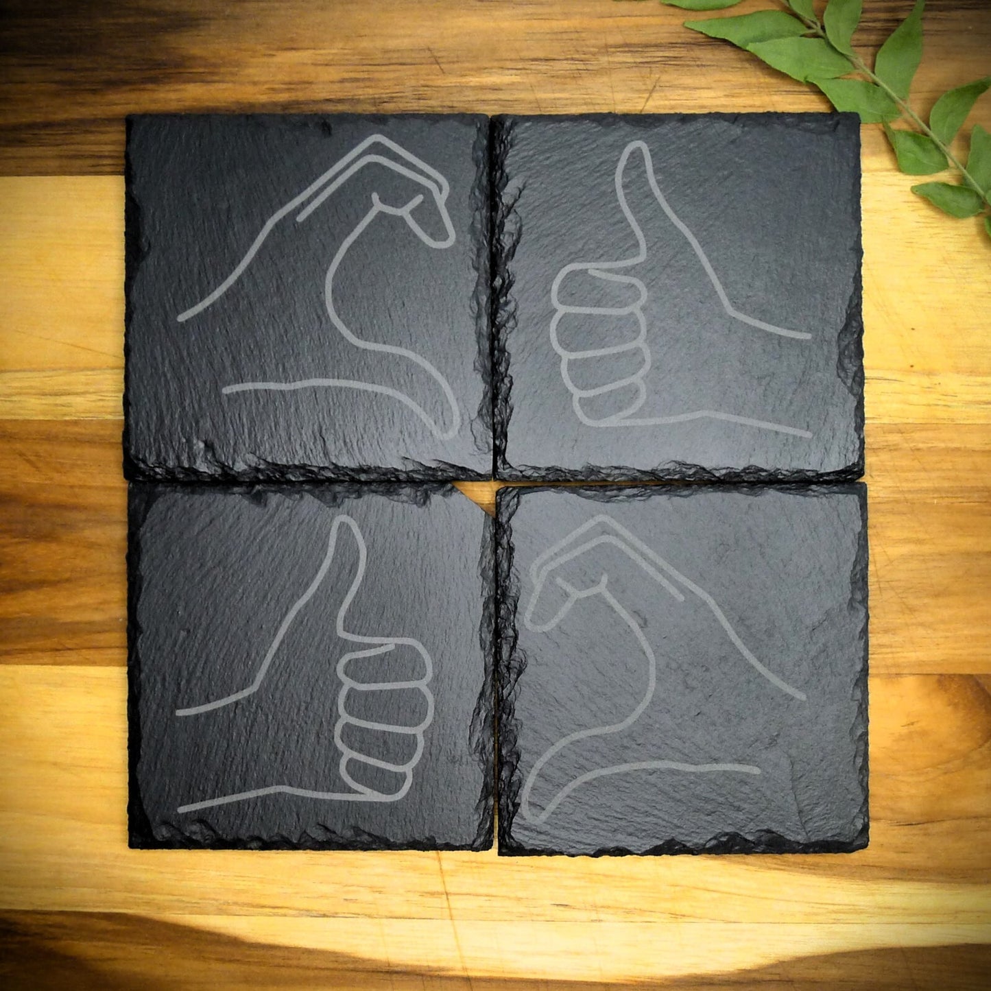 Friendzone Slate Coaster Set – Brand New Laser Engraved Hand Made Home Decor