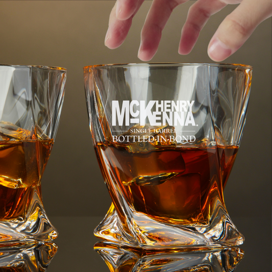 Custom Engraved Henry McKenna Whiskey Glass – 10 oz Twisted Rocks Glass