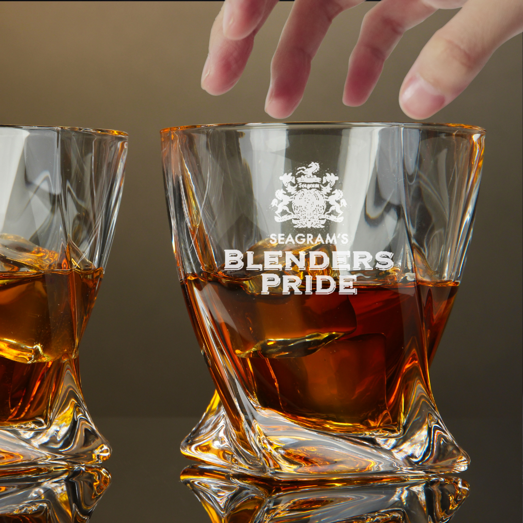 Custom Engraved Blender's Pride Whiskey Glass – 10 oz Twisted Rocks Glass