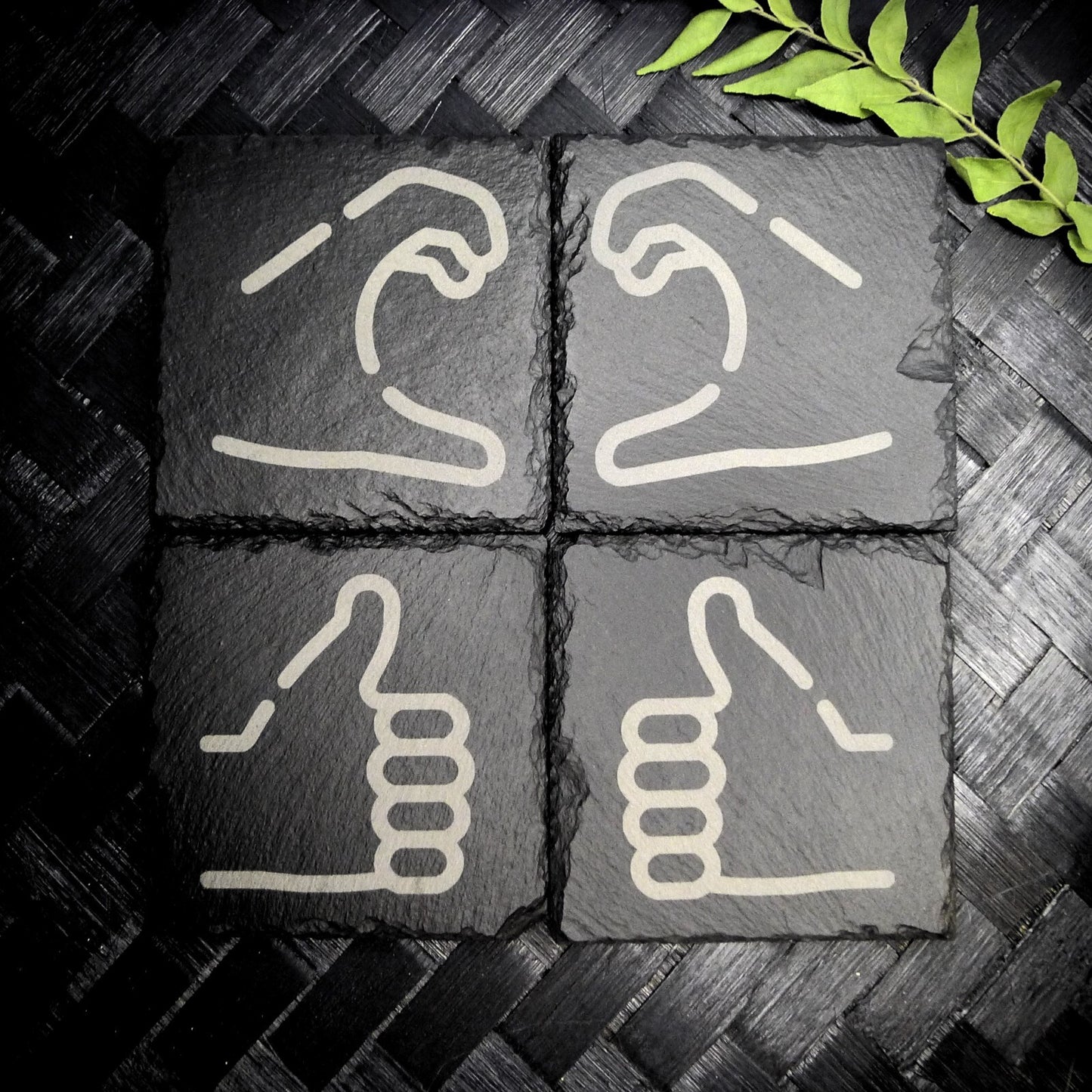 Friendzone Slate Coaster Set – Brand New Laser Engraved Hand Made Home Decor