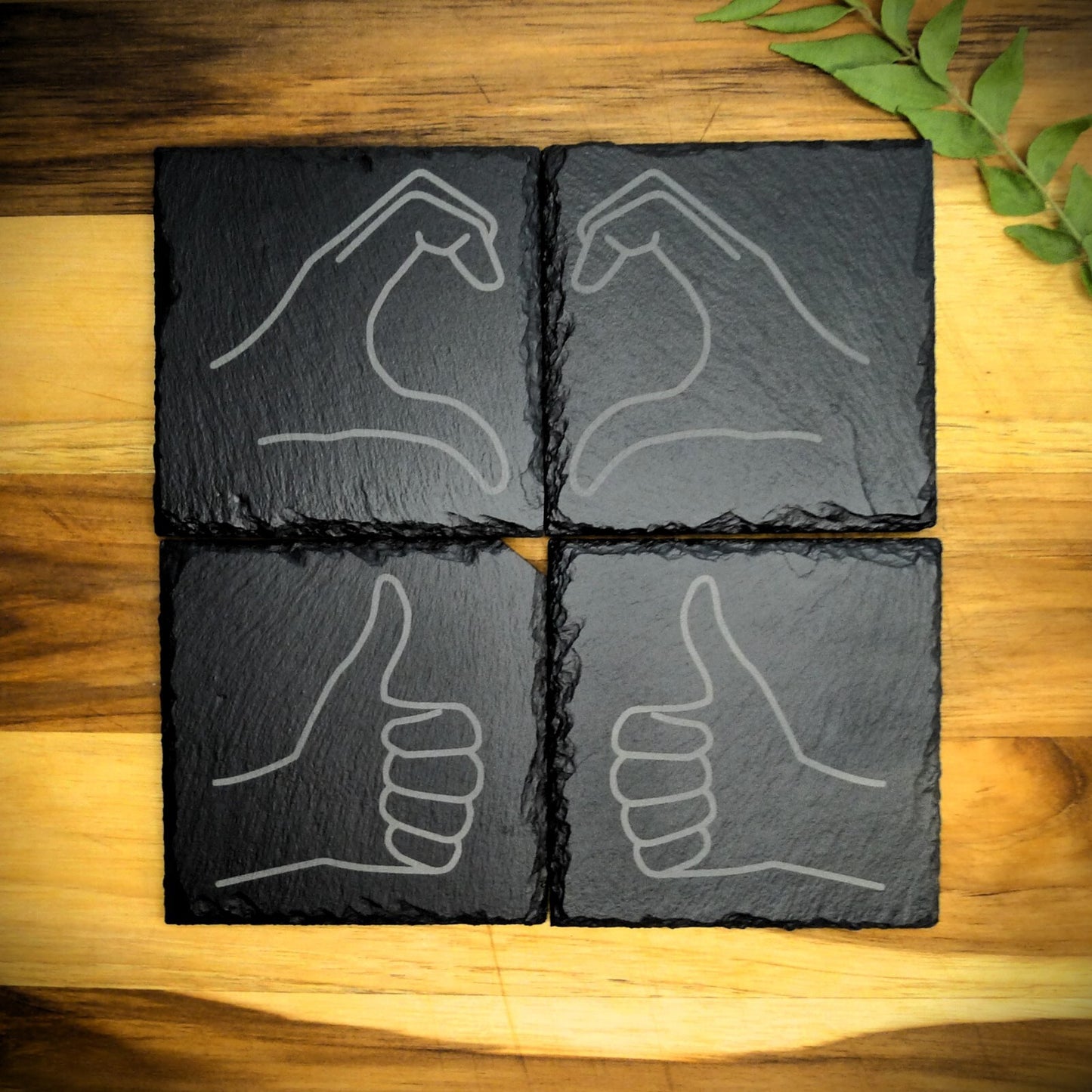 Friendzone Slate Coaster Set – Brand New Laser Engraved Hand Made Home Decor