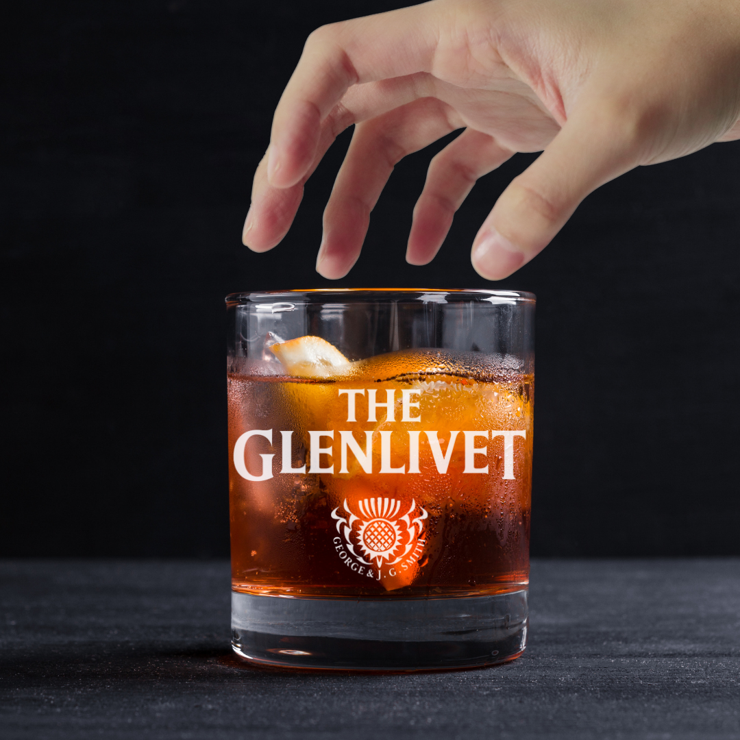 Custom Engraved Glenlivet Whiskey Glass – 11 oz Standard Rocks Glass
