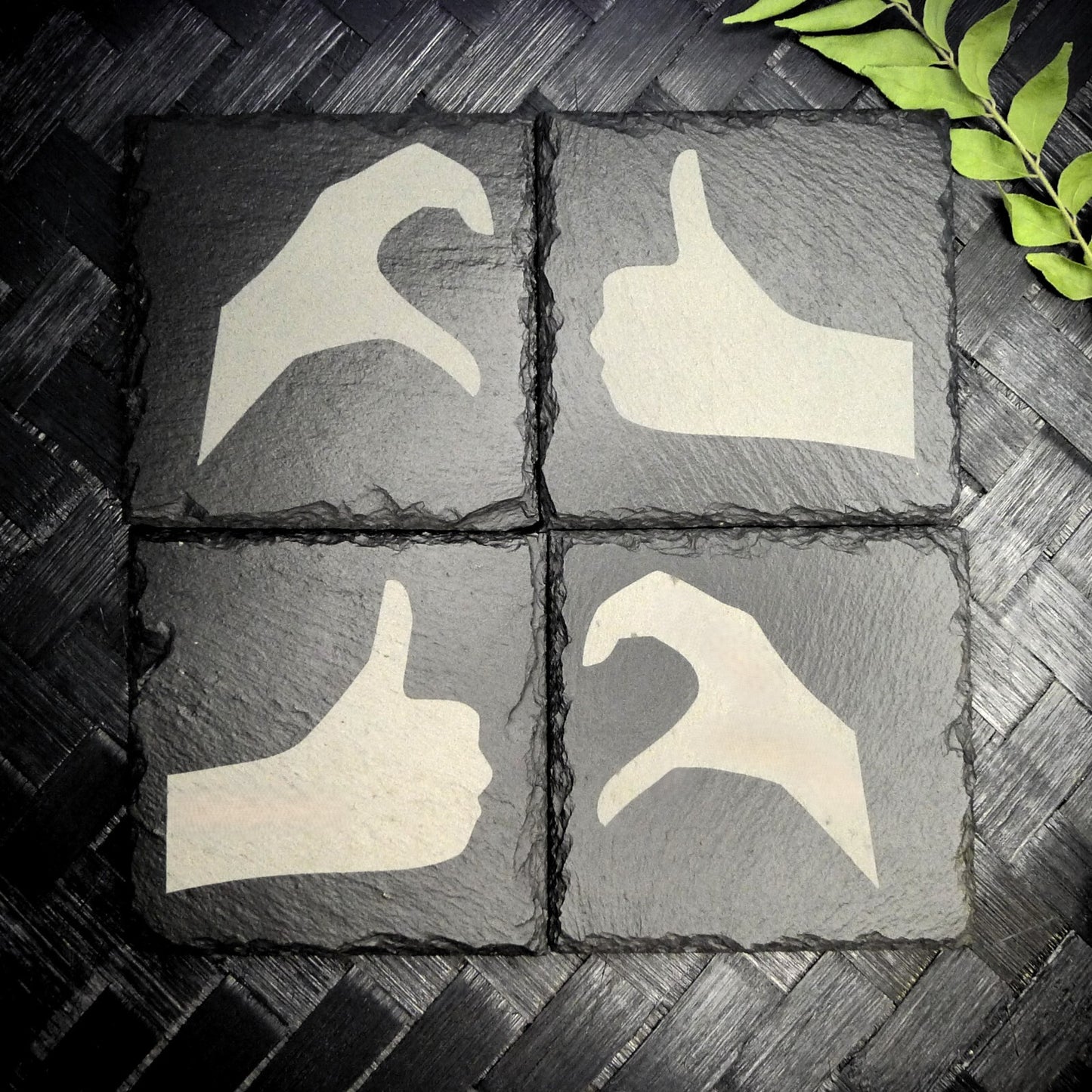 Friendzone Slate Coaster Set – Brand New Laser Engraved Hand Made Home Decor