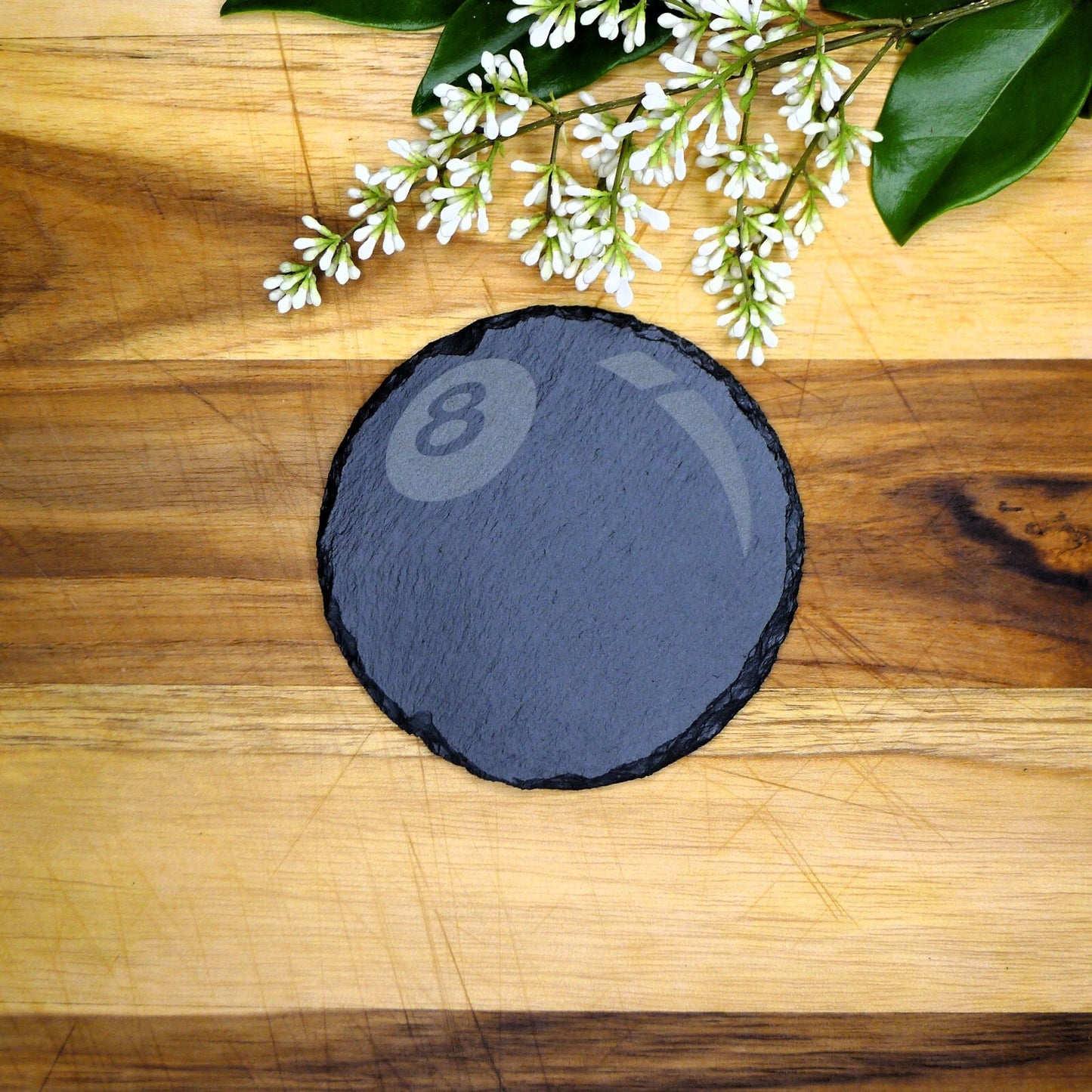 8 Ball Slate Coaster Brand New Hand Made Laser Engraved Unique and RARE