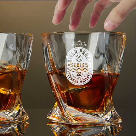 Custom Engraved Augusta Distillery River Proof Series Whiskey Glass – 10 oz Twis