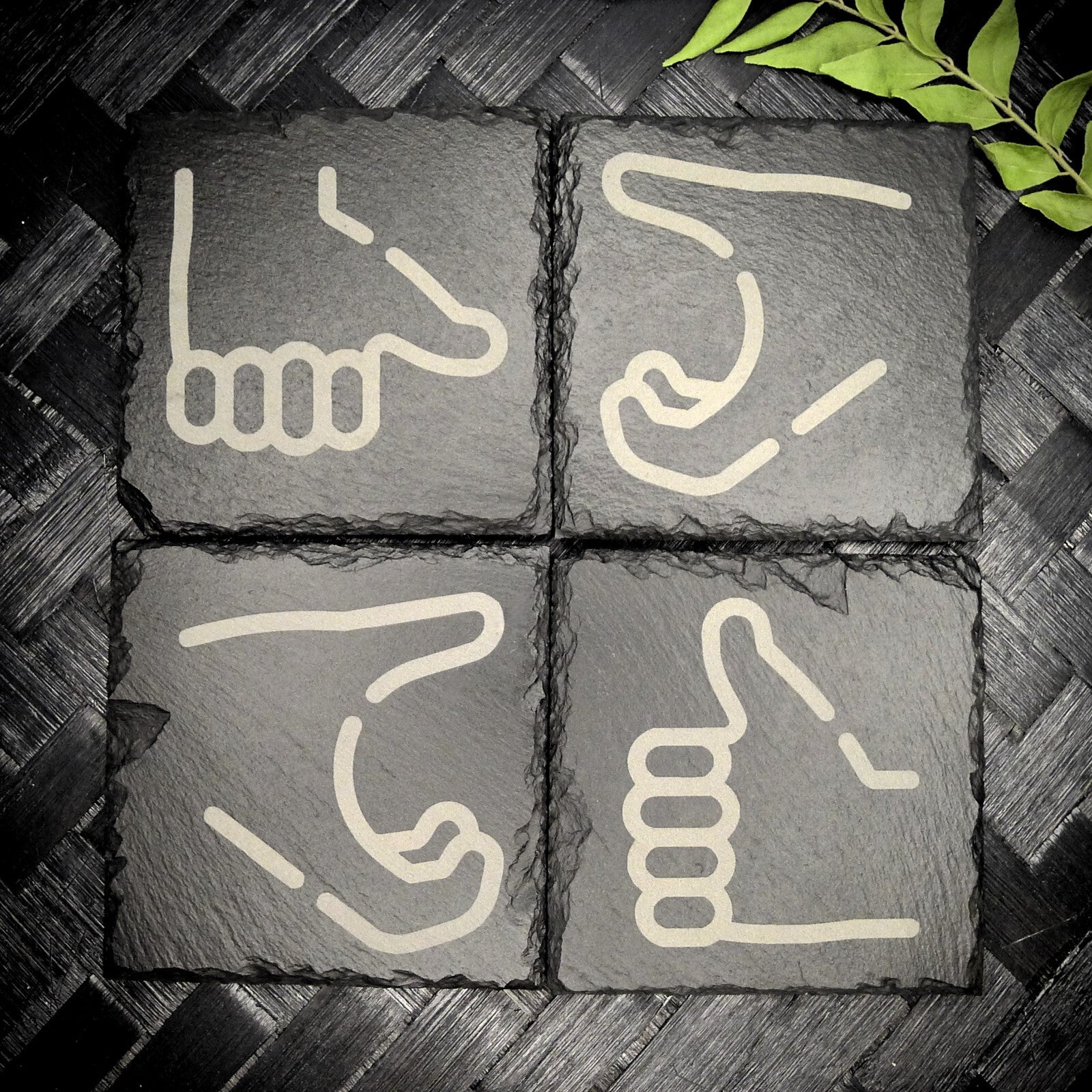 Friendzone Slate Coaster Set – Brand New Laser Engraved Hand Made Home Decor
