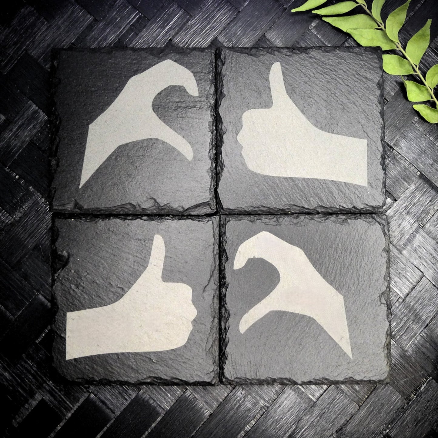 Friendzone Slate Coaster Set – Brand New Laser Engraved Hand Made Home Decor